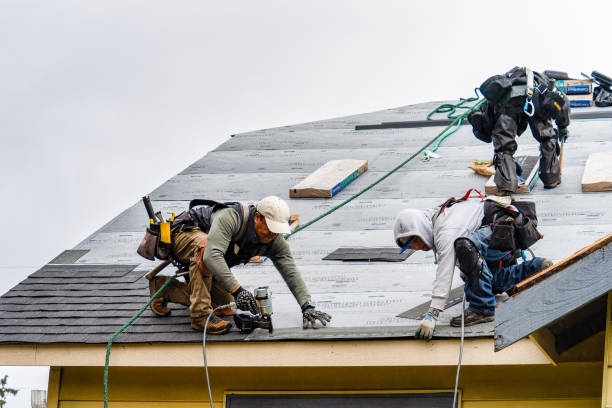 Professional Gutter Installation technician working in Clinton, AR